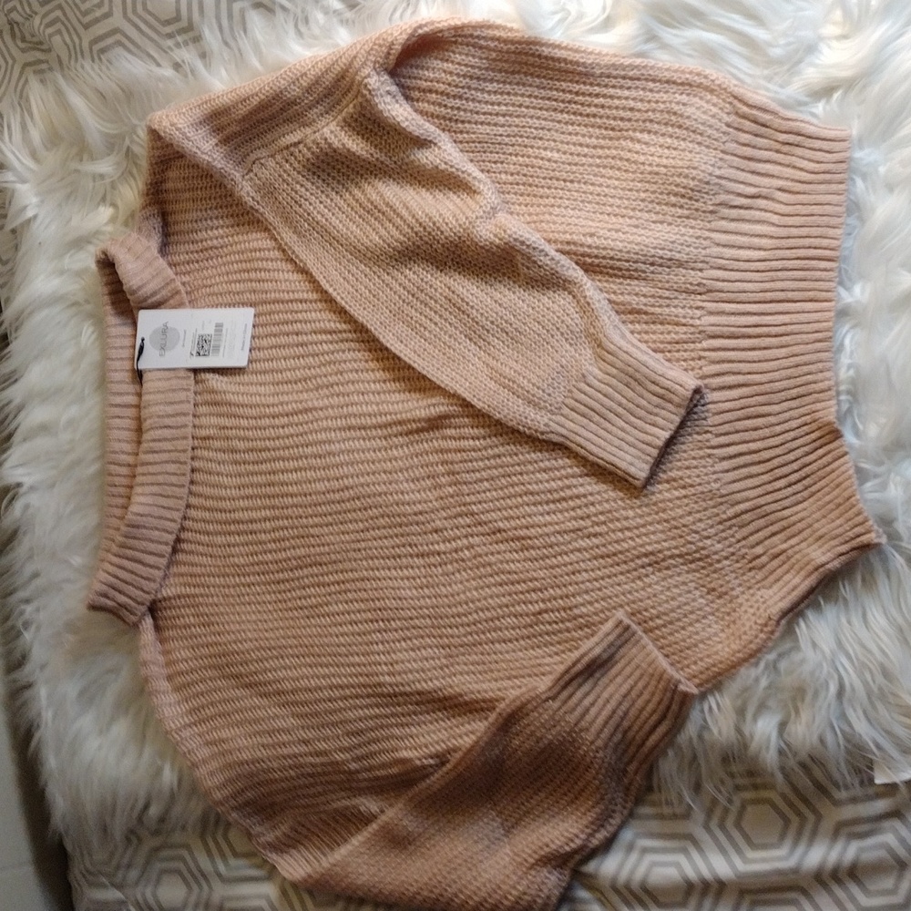 Exlura knit dropped sleeve oversized pullover sweater NWT L-XL